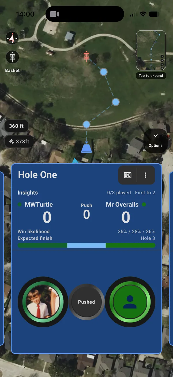 Match play scorecard